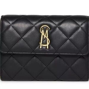 Women's STEVE MADDEN black Bcarina Quilted Crossbody Wallet / purse